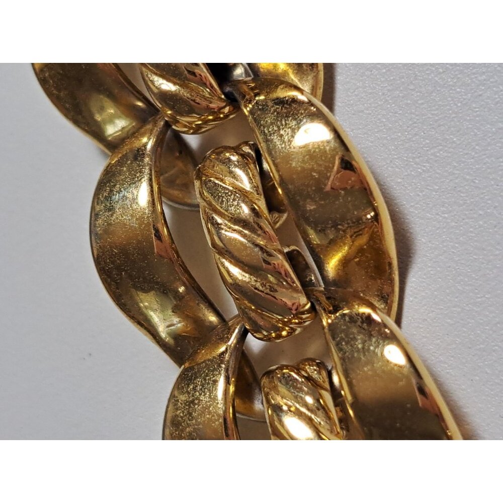 Vintage Trifari Bold Rope Chain Link Goldtone Necklace Women's - Picture 5 of 10